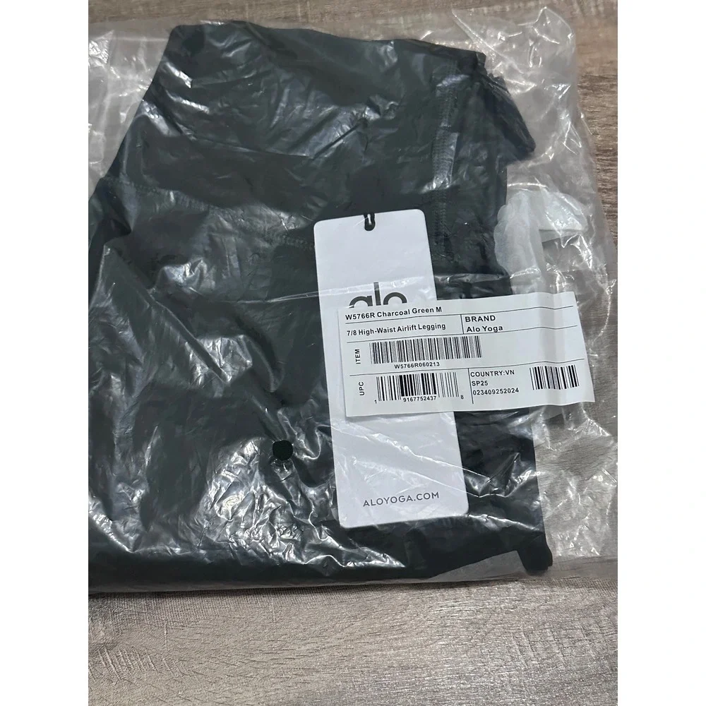 Alo Yoga 7/8 High-Waist Airlift Legging Charcoal Green Size Medium NWT